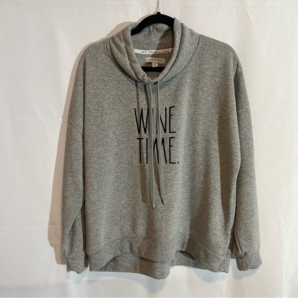 Rae Dunn Gray Cowl Neck Sweater